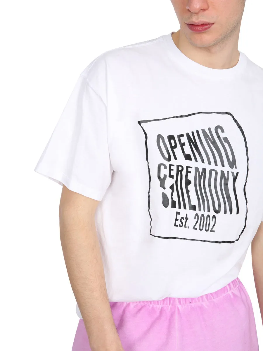 Opening Ceremony Warped Logo Printed T-Shirt