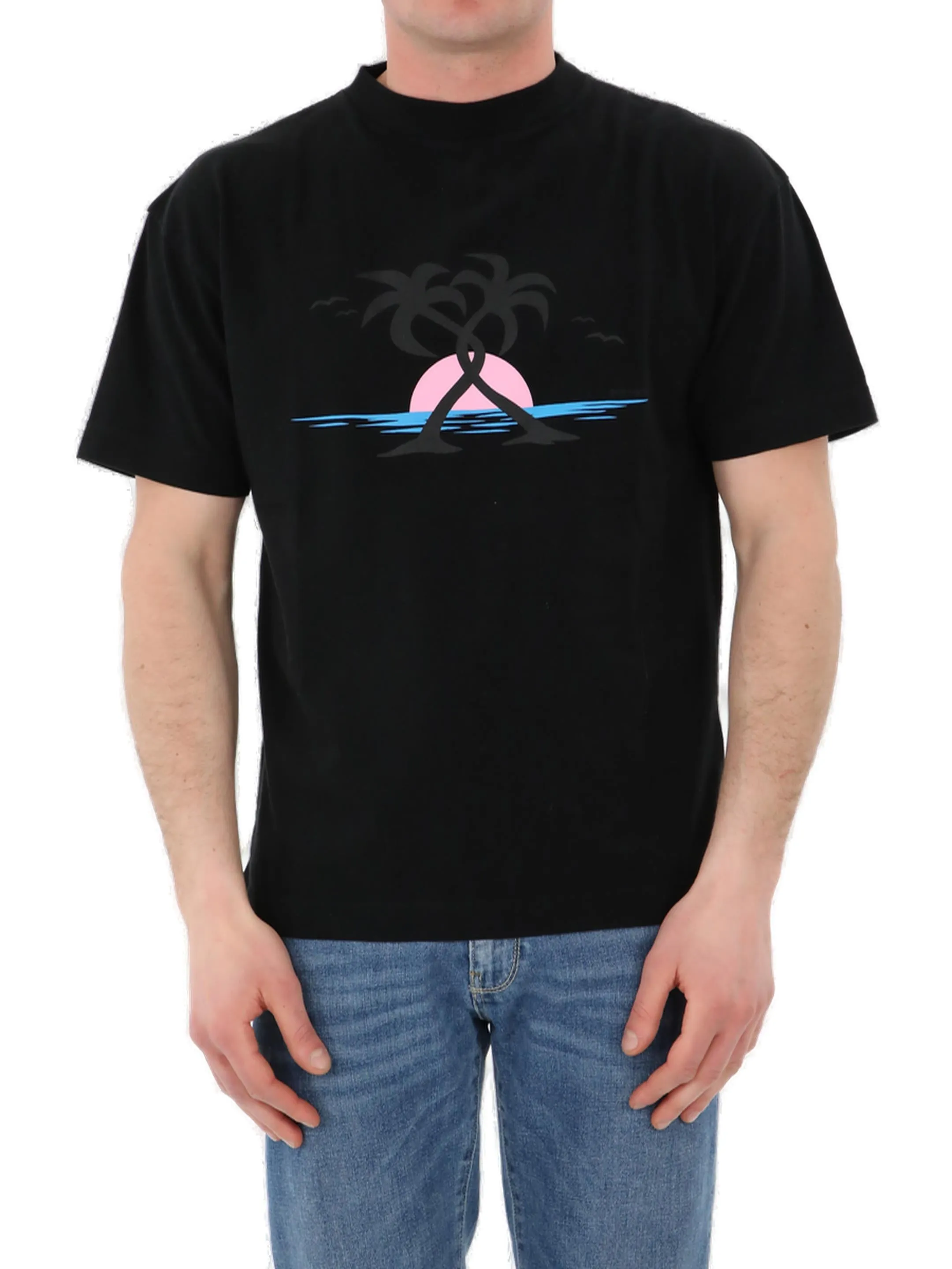 Palm Angels Graphic Printed Crewneck T-Shirt