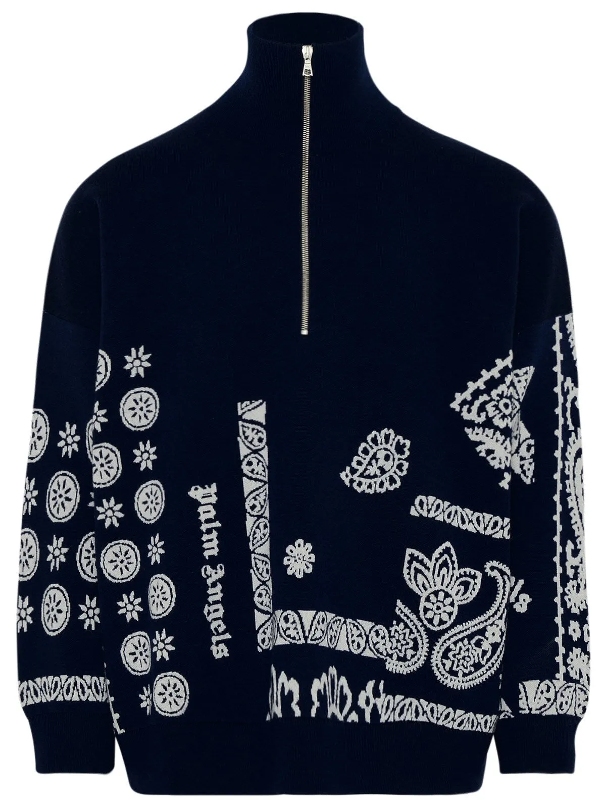 Palm Angels Intarsia Knit High Neck Sweater