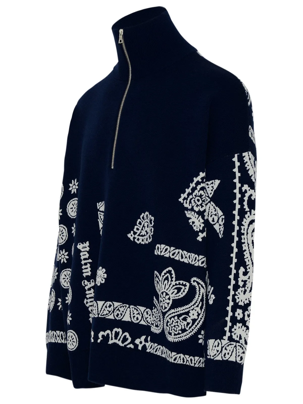 Palm Angels Intarsia Knit High Neck Sweater
