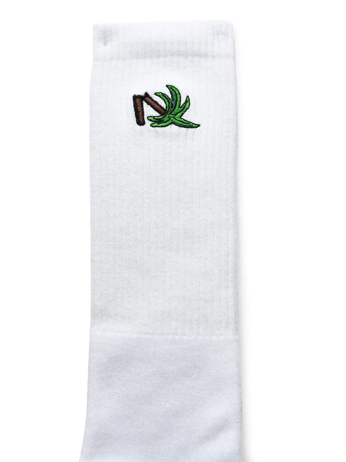 Palm Angels Logo Embroidered Ribbed Socks
