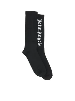 Palm Angels Logo Intarsia Crew Socks