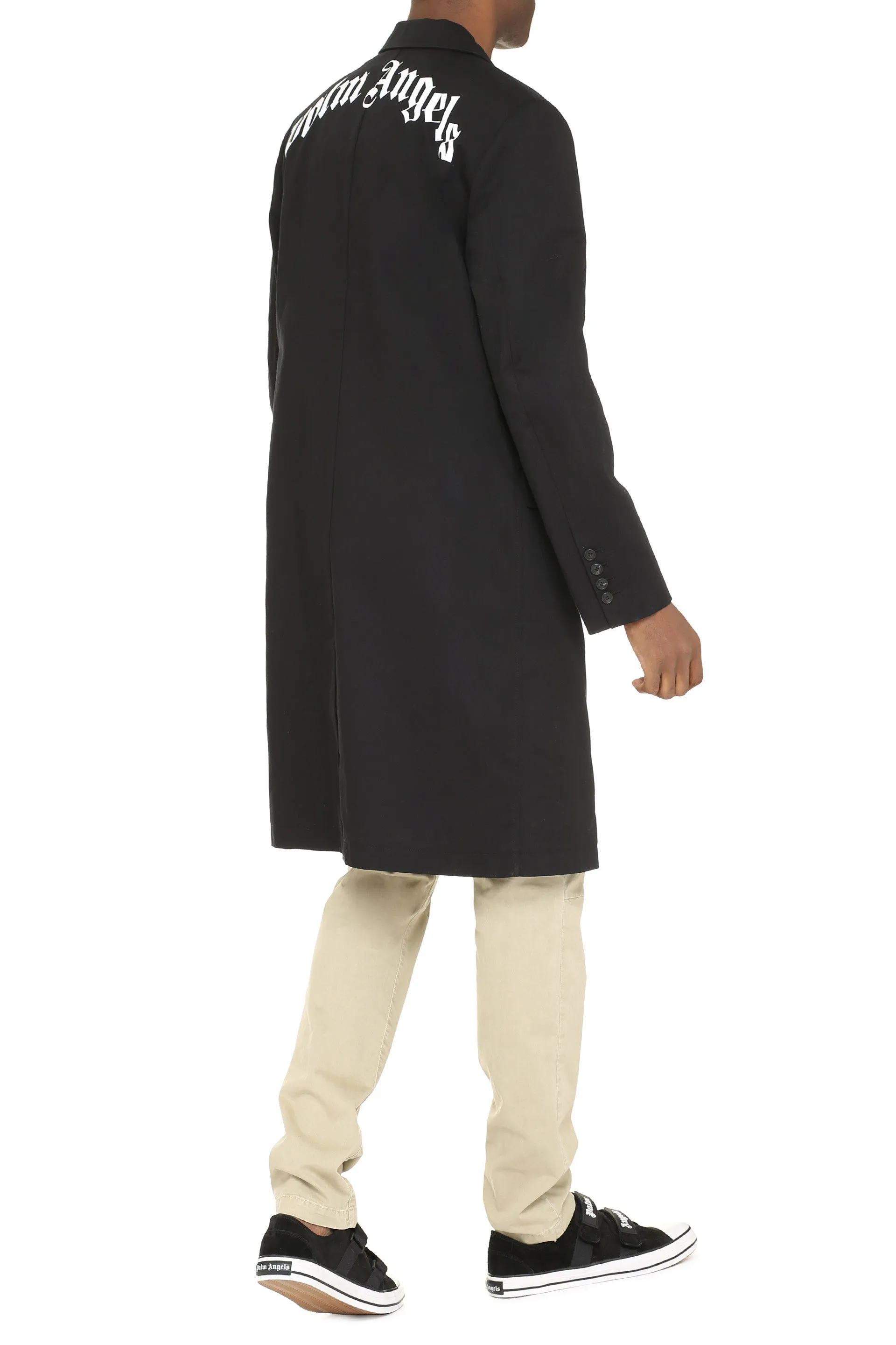 Palm Angels Logo Printed Tailored Coat