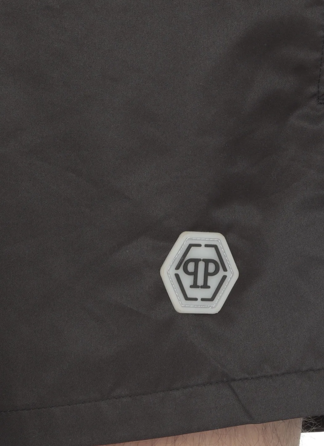 Philipp Plein Hexagon Logo Patch Drawstring Swim Shorts