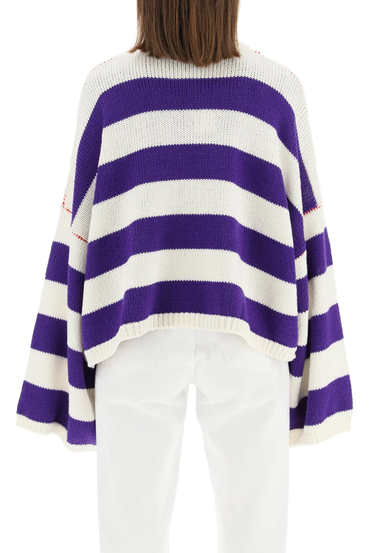 Raf Simons Logo Intarsia Striped Knitted Jumper