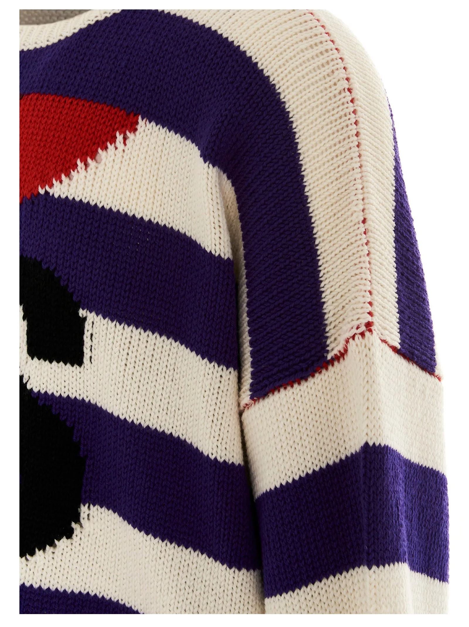Raf Simons Logo Intarsia Striped Knitted Jumper