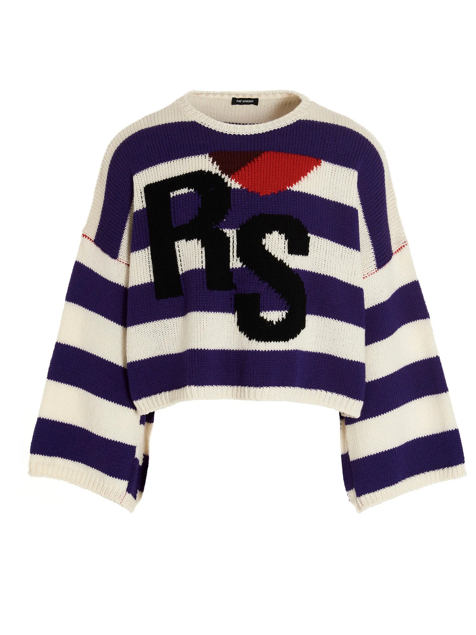 Raf Simons Logo Intarsia Striped Knitted Jumper