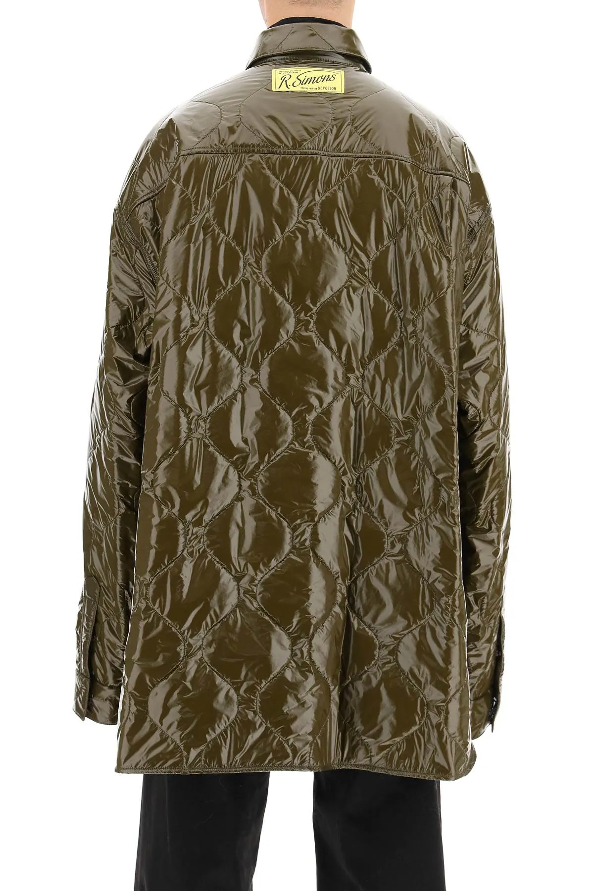 Raf Simons Logo Patch Quilted Coat