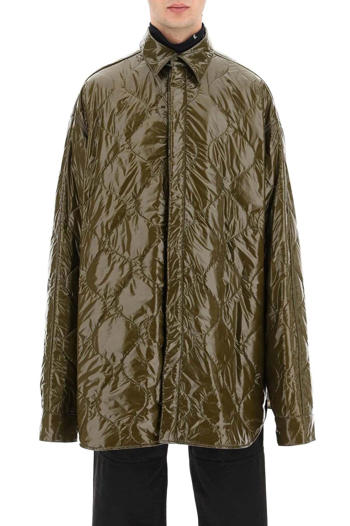 Raf Simons Logo Patch Quilted Coat