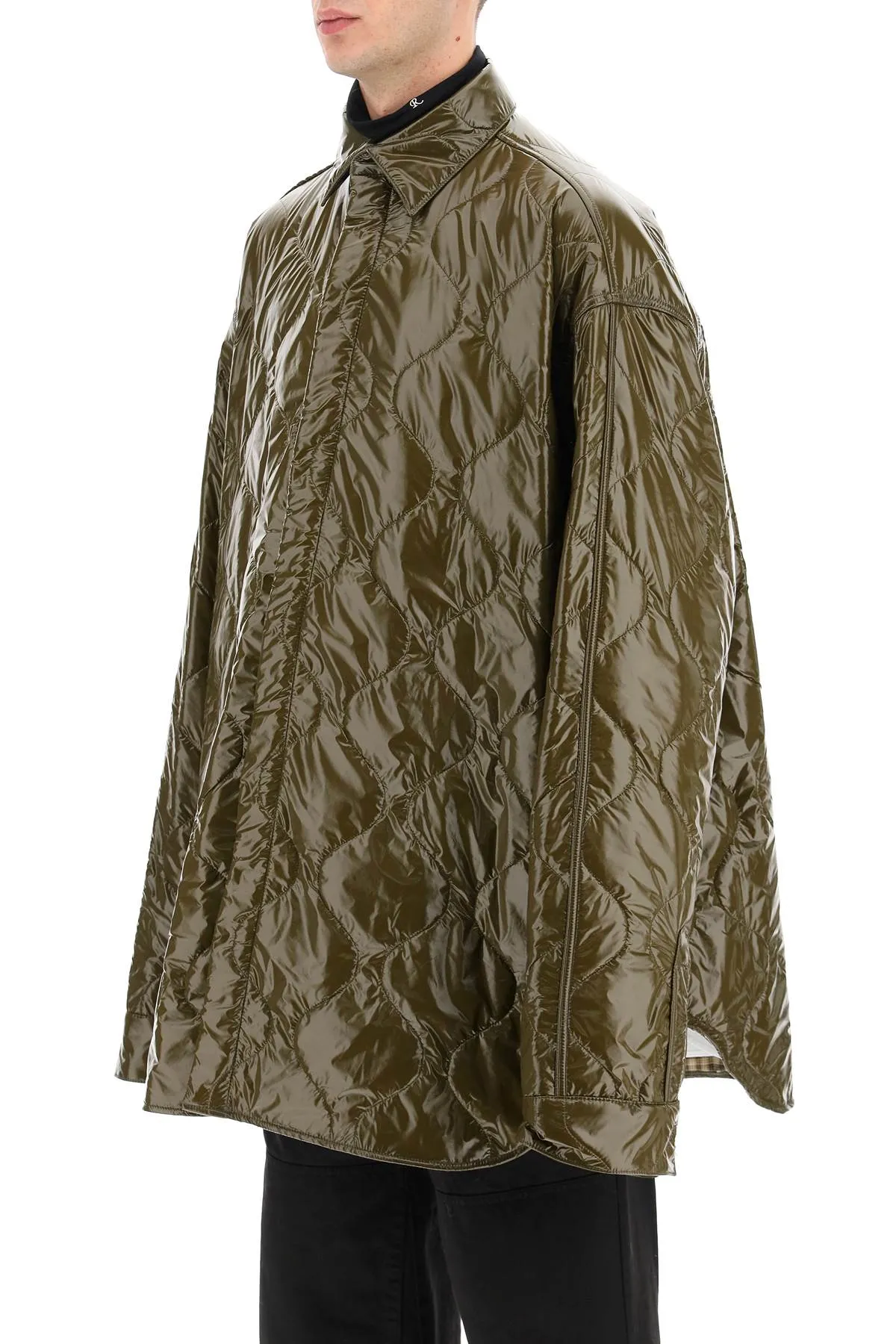 Raf Simons Logo Patch Quilted Coat