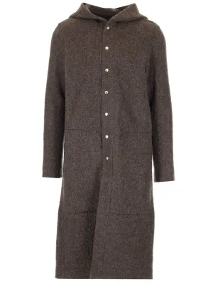 Rick Owens Buttoned Hooded Coat