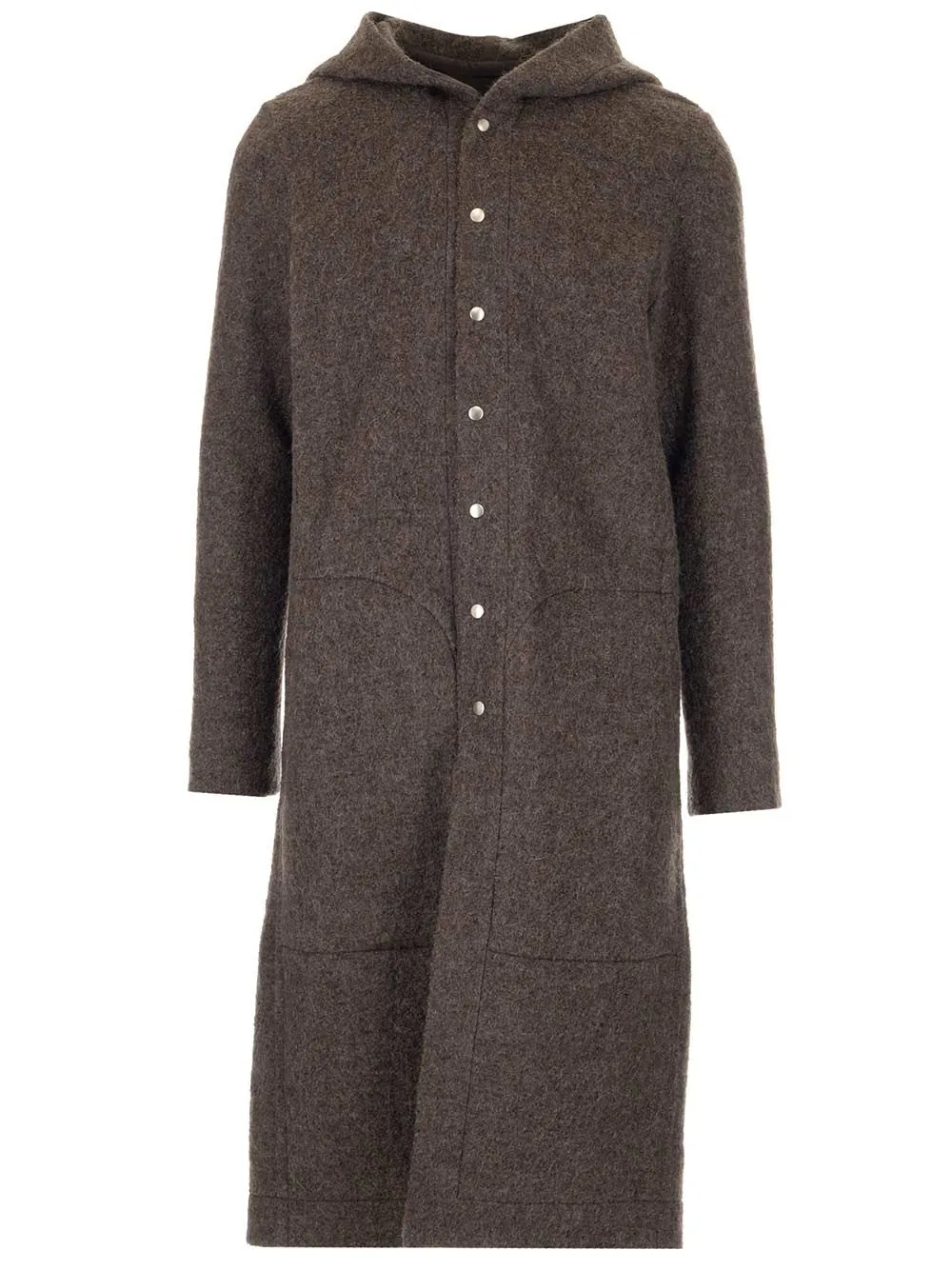 Rick Owens Buttoned Hooded Coat