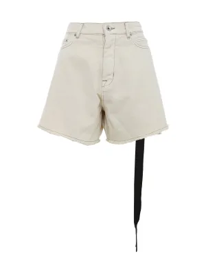 Rick Owens DRKSHDW Frayed-Edge Side Slit Denim Shorts