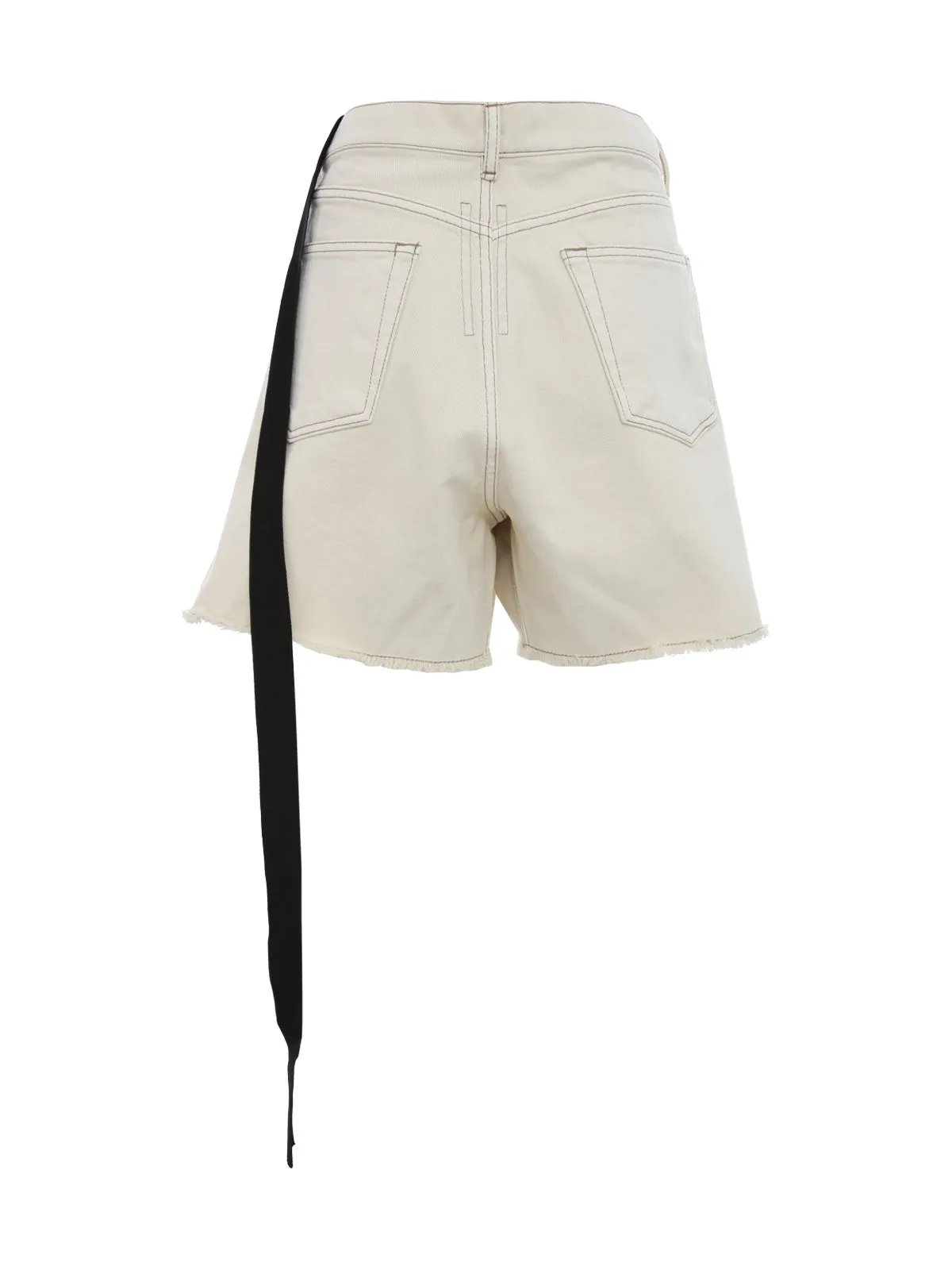 Rick Owens DRKSHDW Frayed-Edge Side Slit Denim Shorts