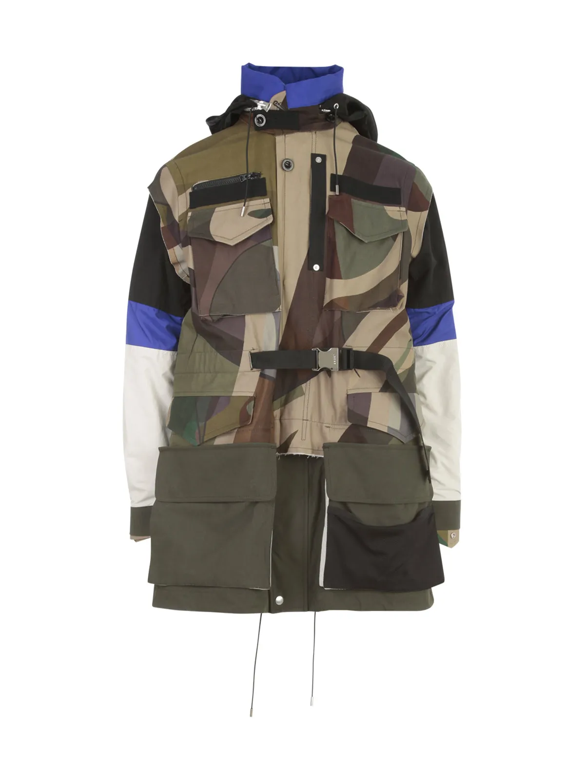 Sacai Colour-Block Drawstring Coat