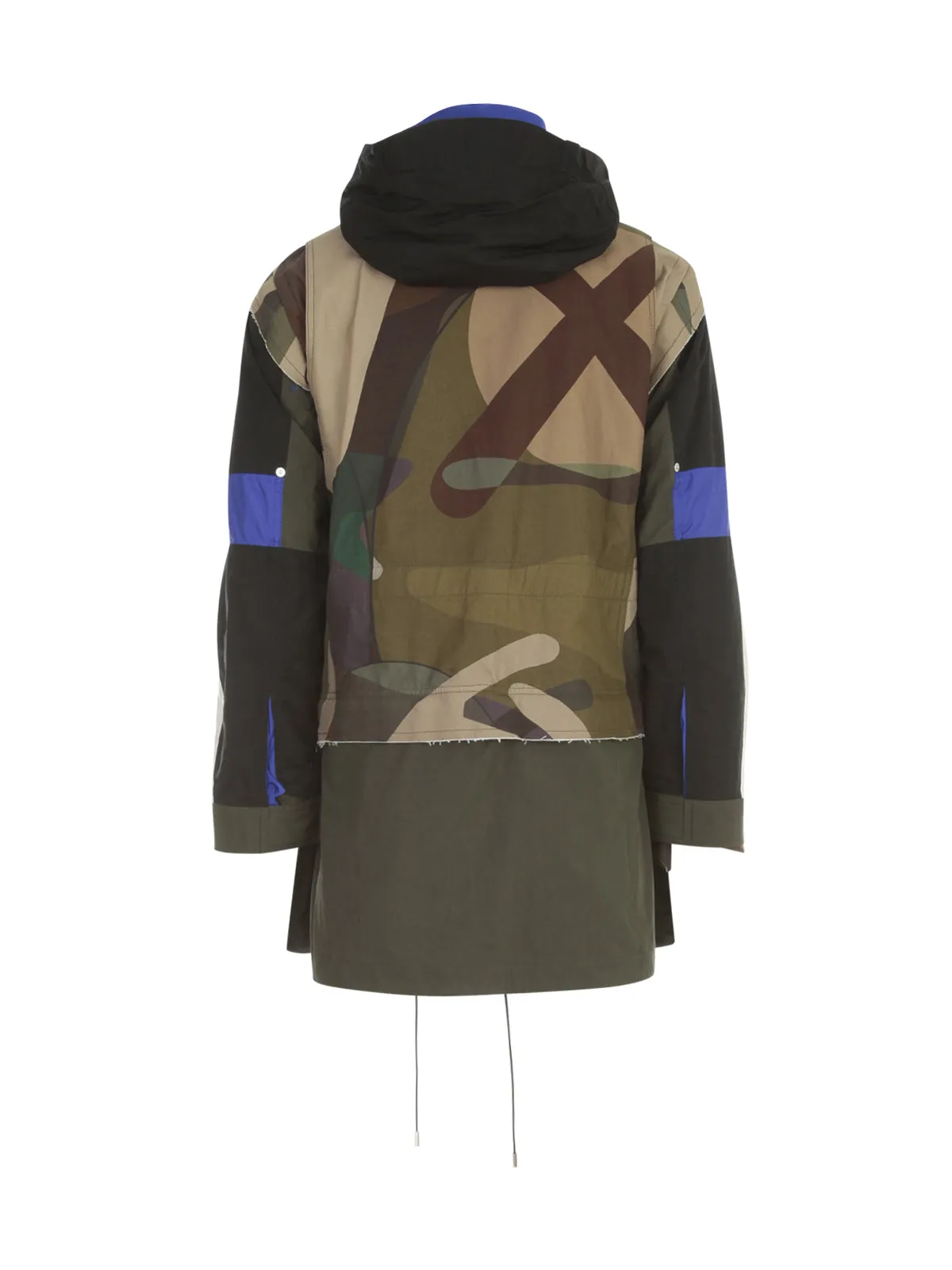 Sacai Colour-Block Drawstring Coat