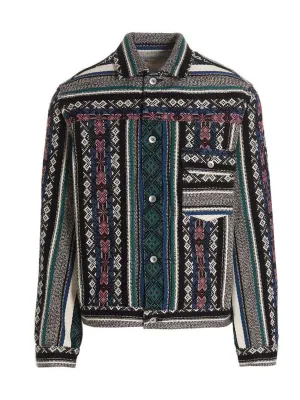 Sacai Jacquard Buttoned Jacket