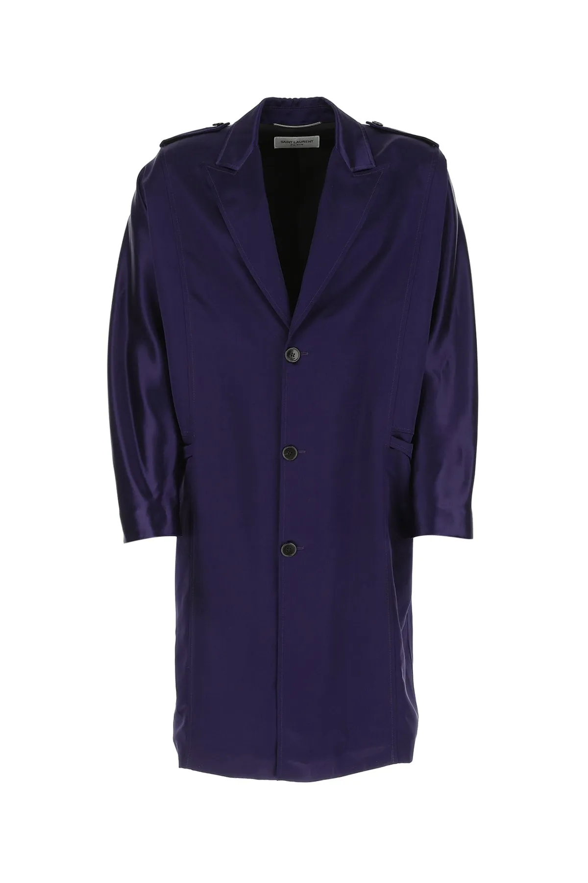 Saint Laurent Single-Breasted Long-Sleeved Coat