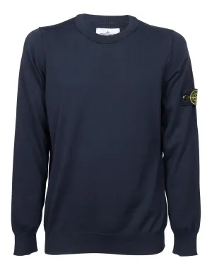 Stone Island Logo Patch Crewneck Knitted Jumper