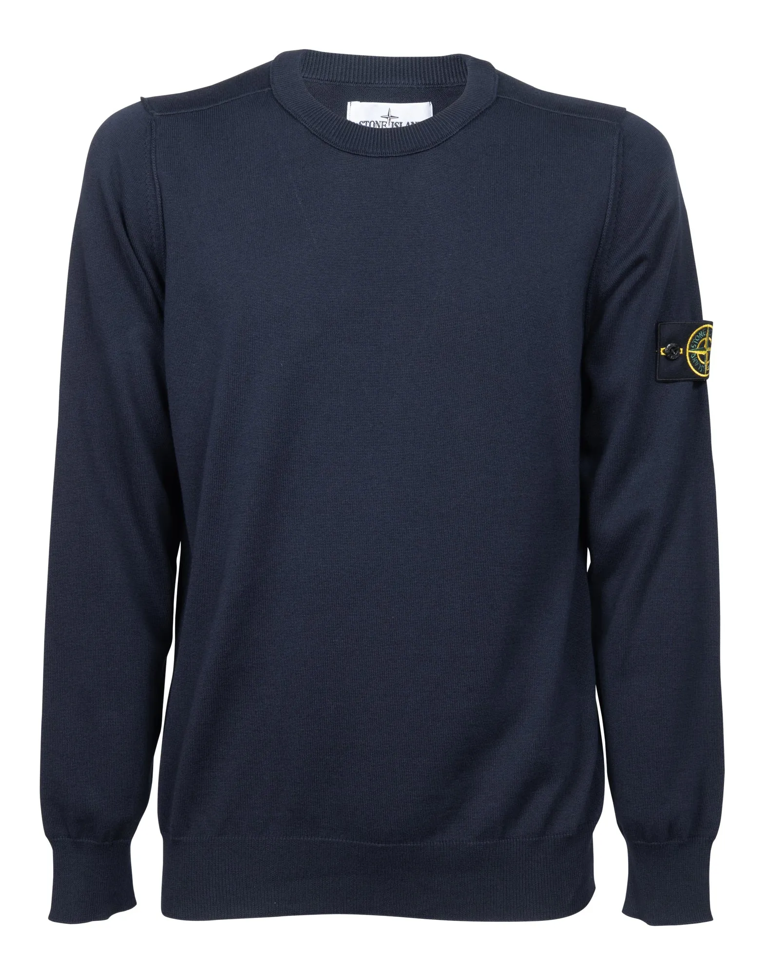 Stone Island Logo Patch Crewneck Knitted Jumper
