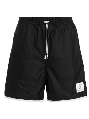 Thom Browne Logo Patch Drawstring Shorts