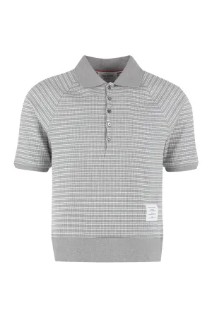 Thom Browne Striped Knitted Polo Shirt