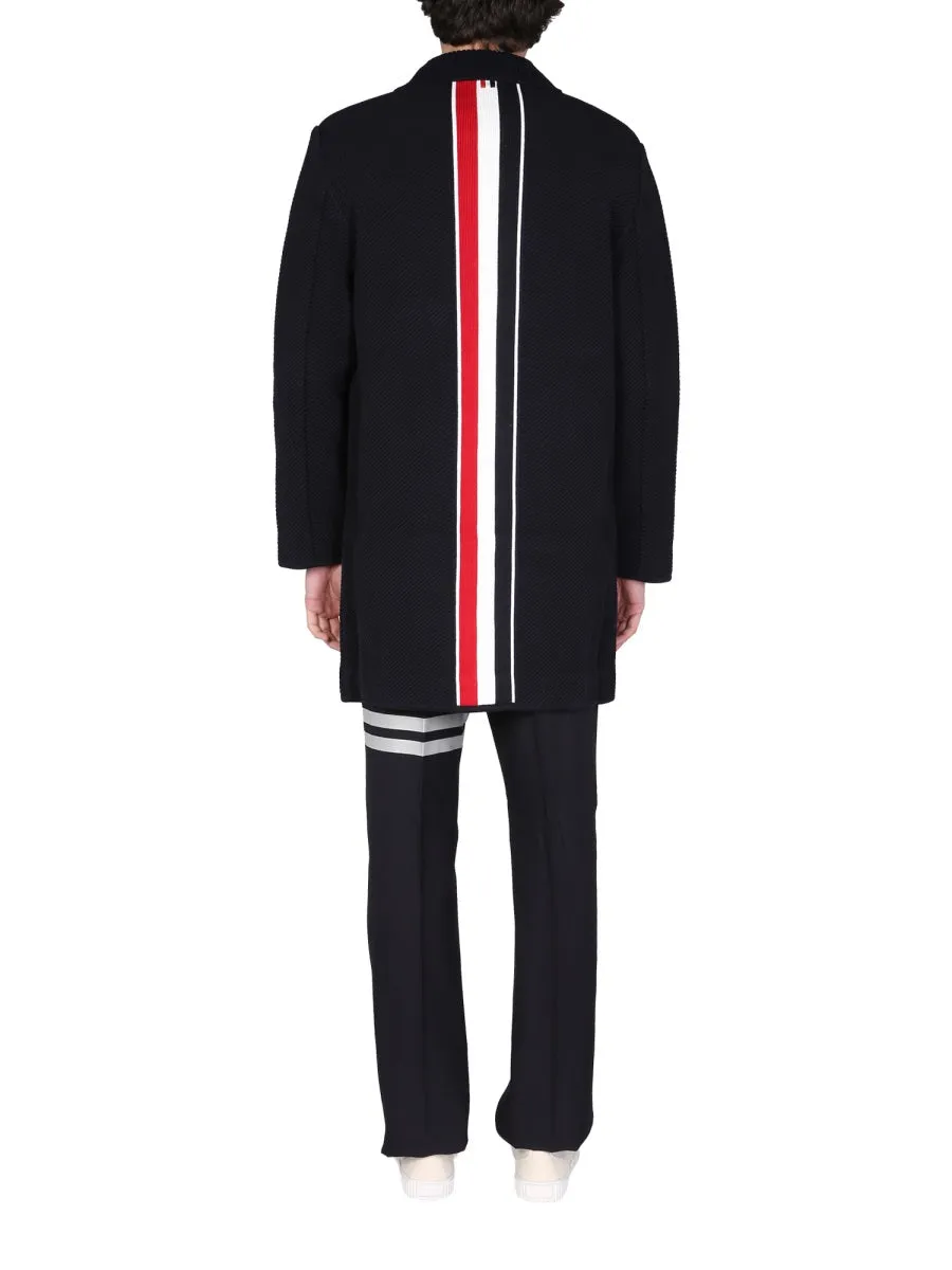 Thom Browne Striped Single-Breasted Coat
