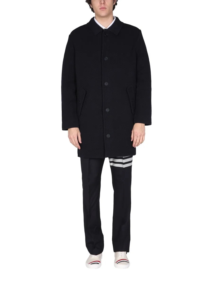 Thom Browne Striped Single-Breasted Coat