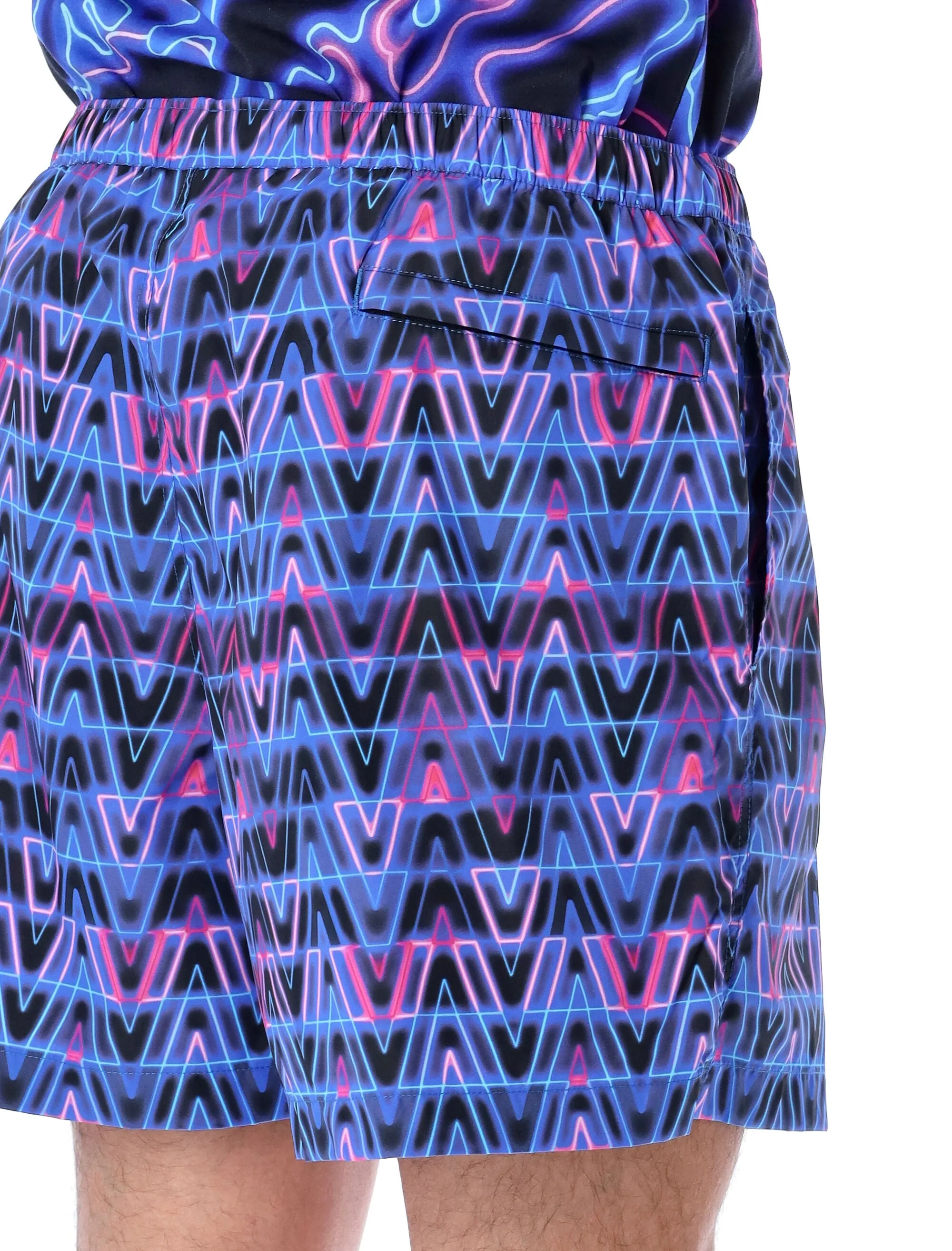 Valentino All-Over Logo Printed Swim Shorts