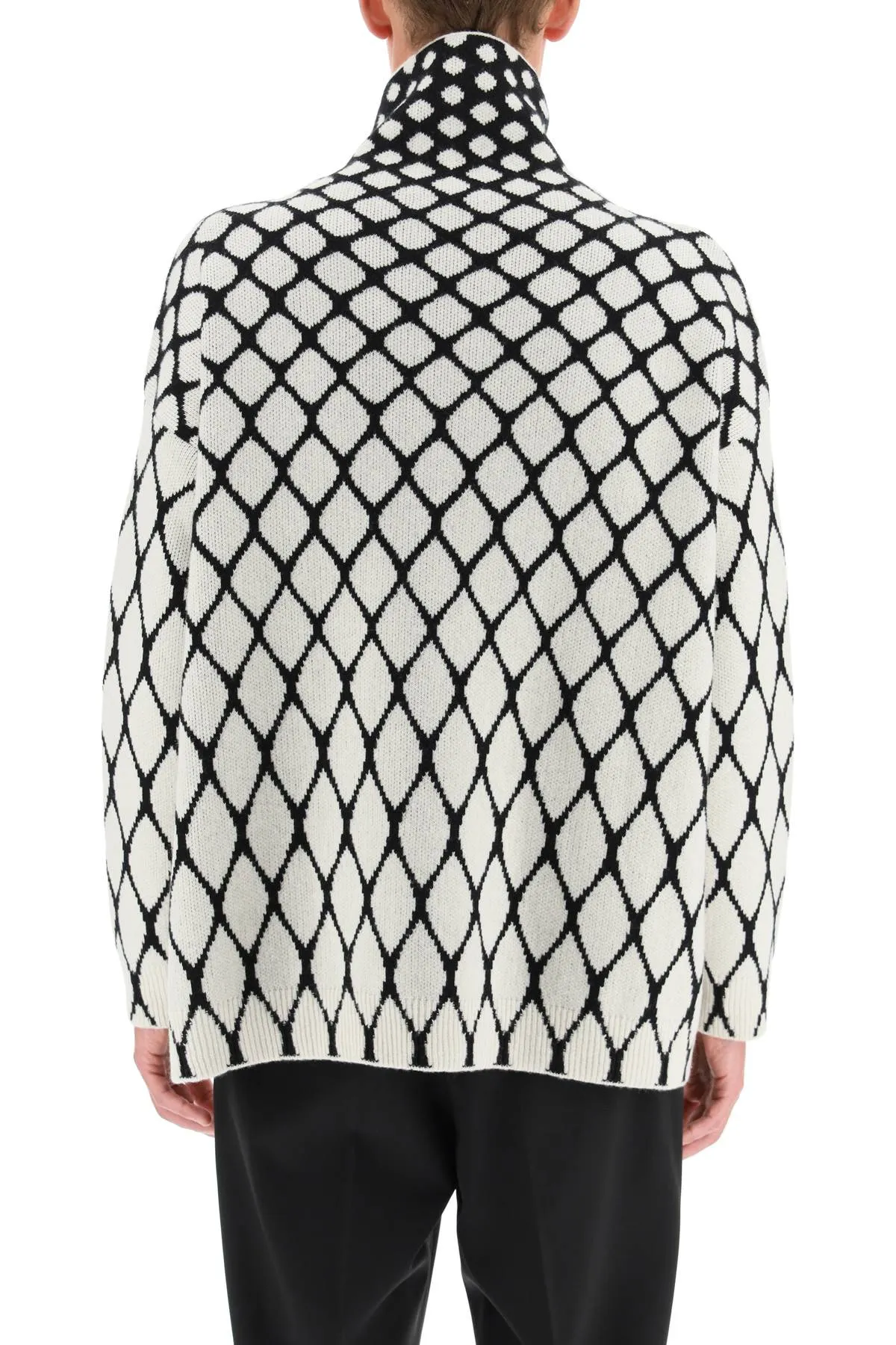 Valentino High-Neck Intarsia Sweater