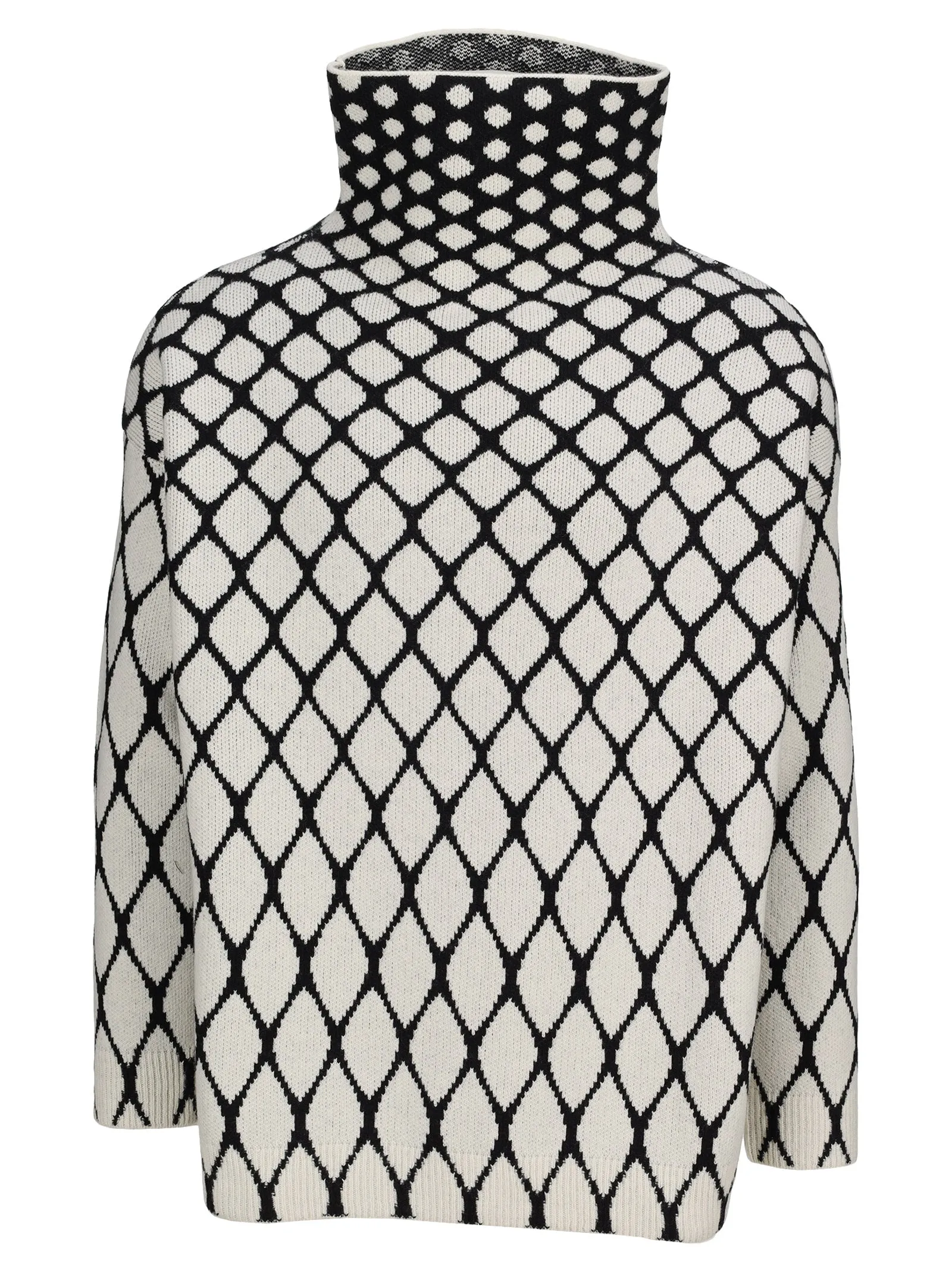 Valentino High-Neck Intarsia Sweater