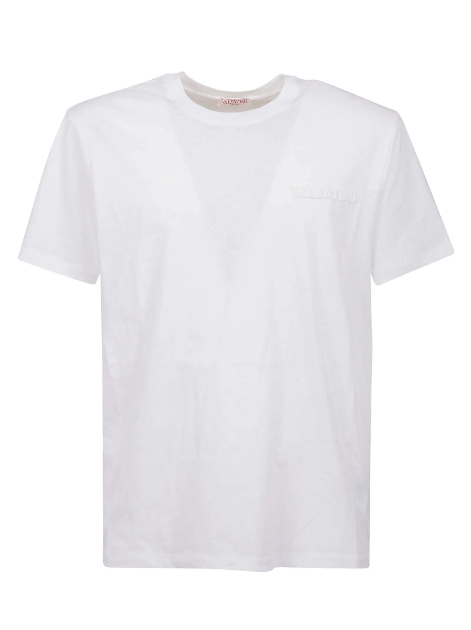 Valentino Logo Embossed Crewneck T-Shirt