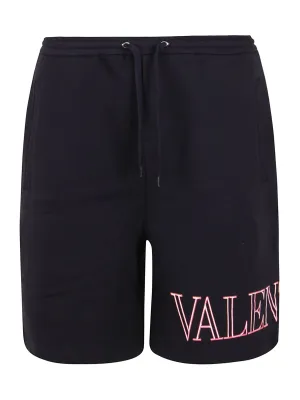 Valentino Logo Print Drawstring Shorts