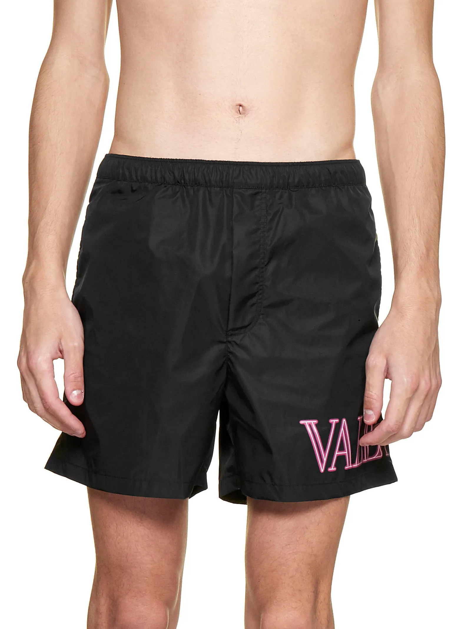 Valentino Logo Printed Swim Trunks