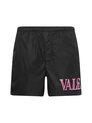 Valentino Logo Printed Swim Trunks