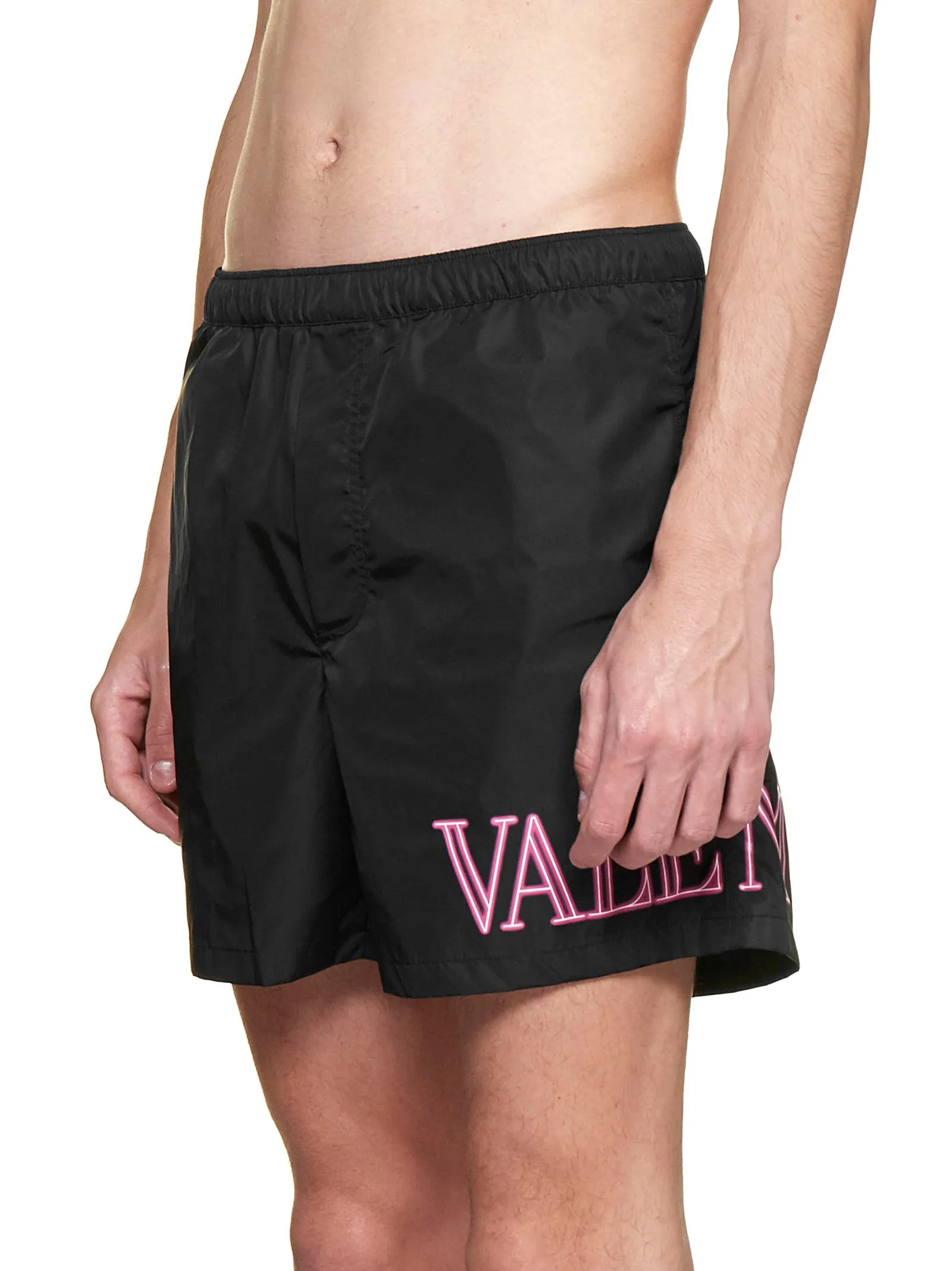 Valentino Logo Printed Swim Trunks