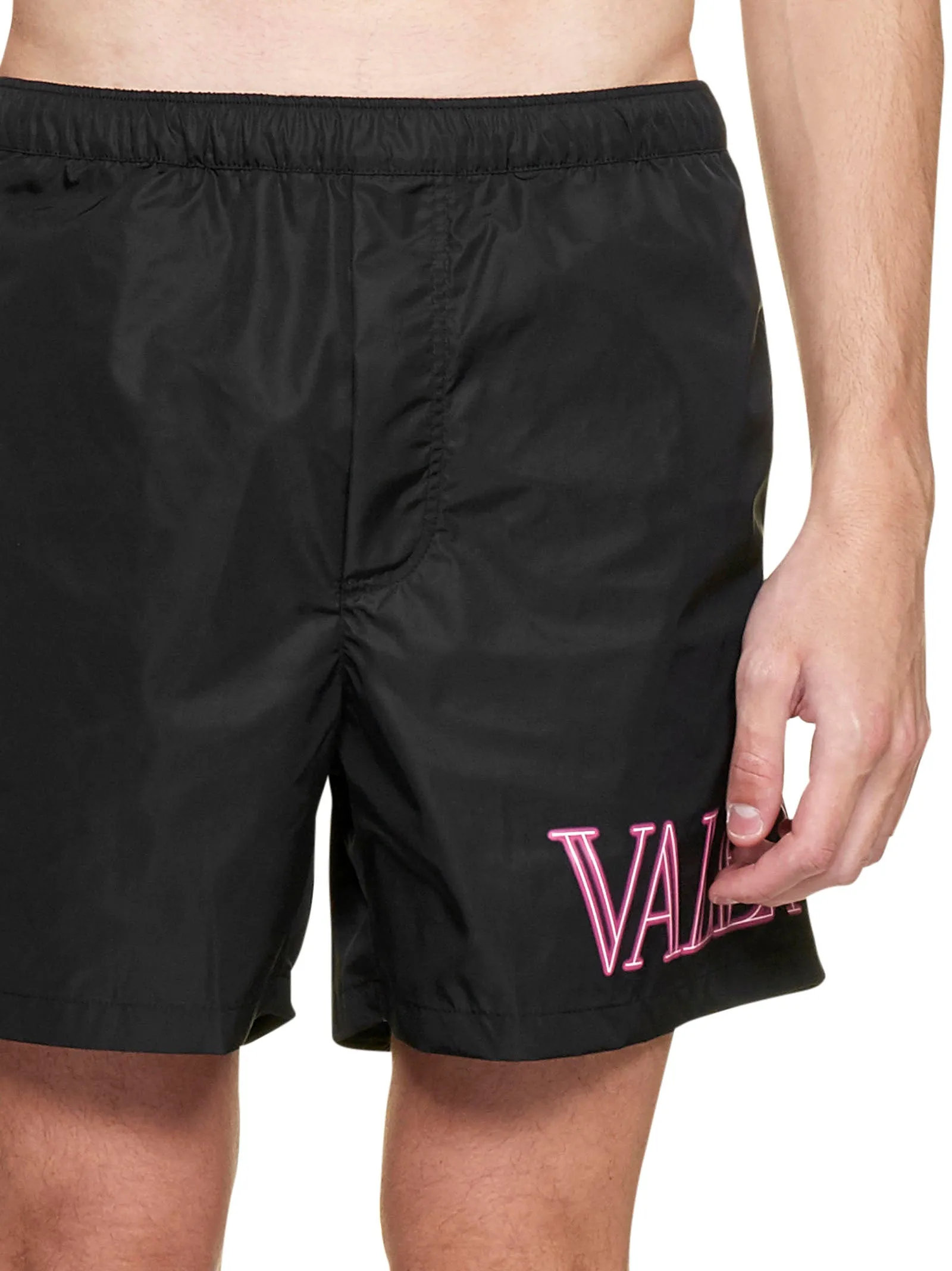 Valentino Logo Printed Swim Trunks