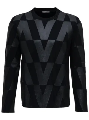 Valentino Macro Optical Crewneck Sweater