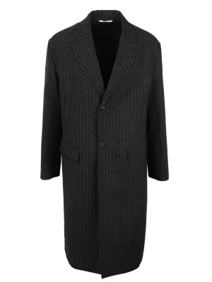 Valentino Optical Motif Single-Breasted Coat