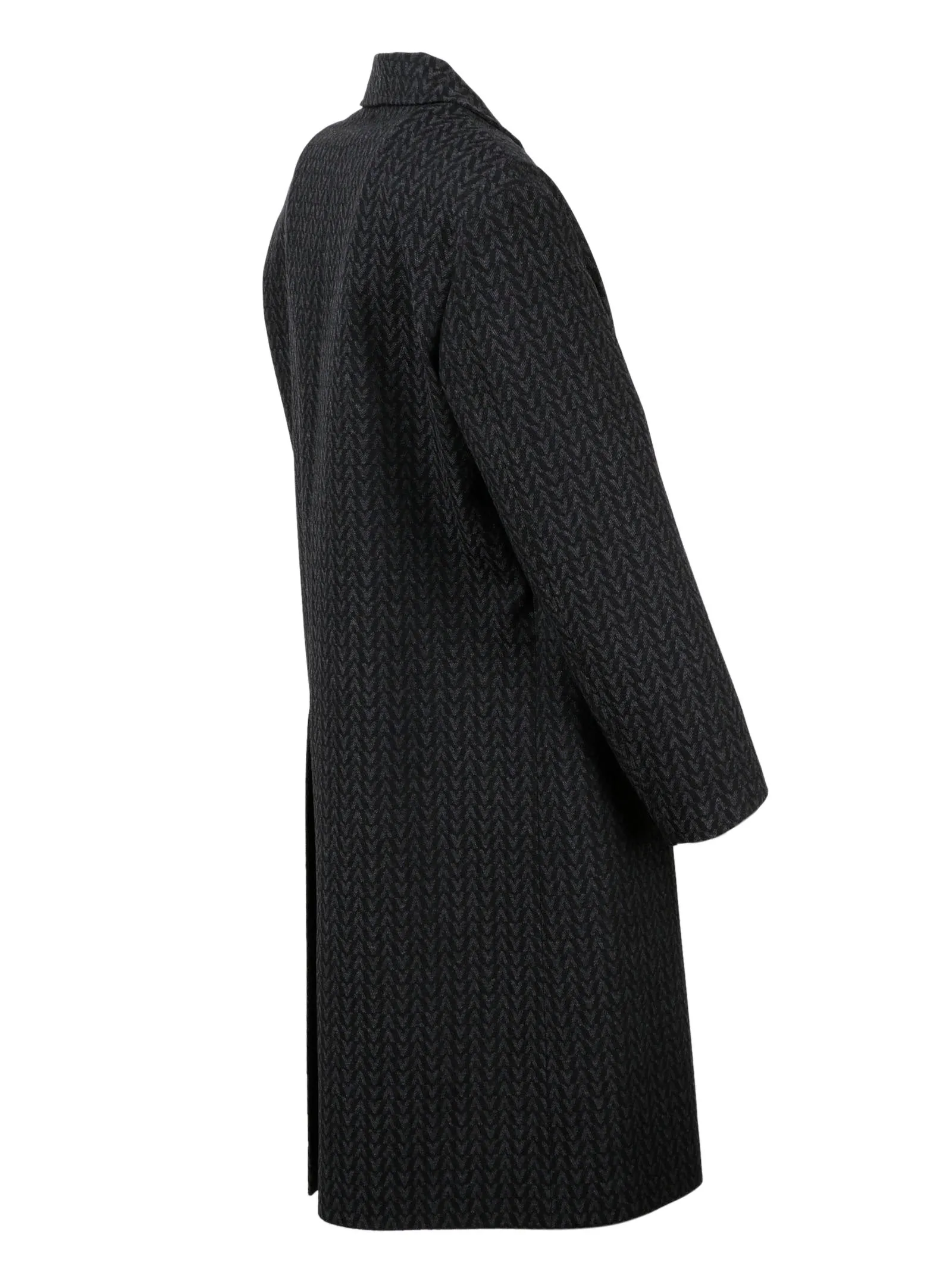 Valentino Optical Motif Single-Breasted Coat