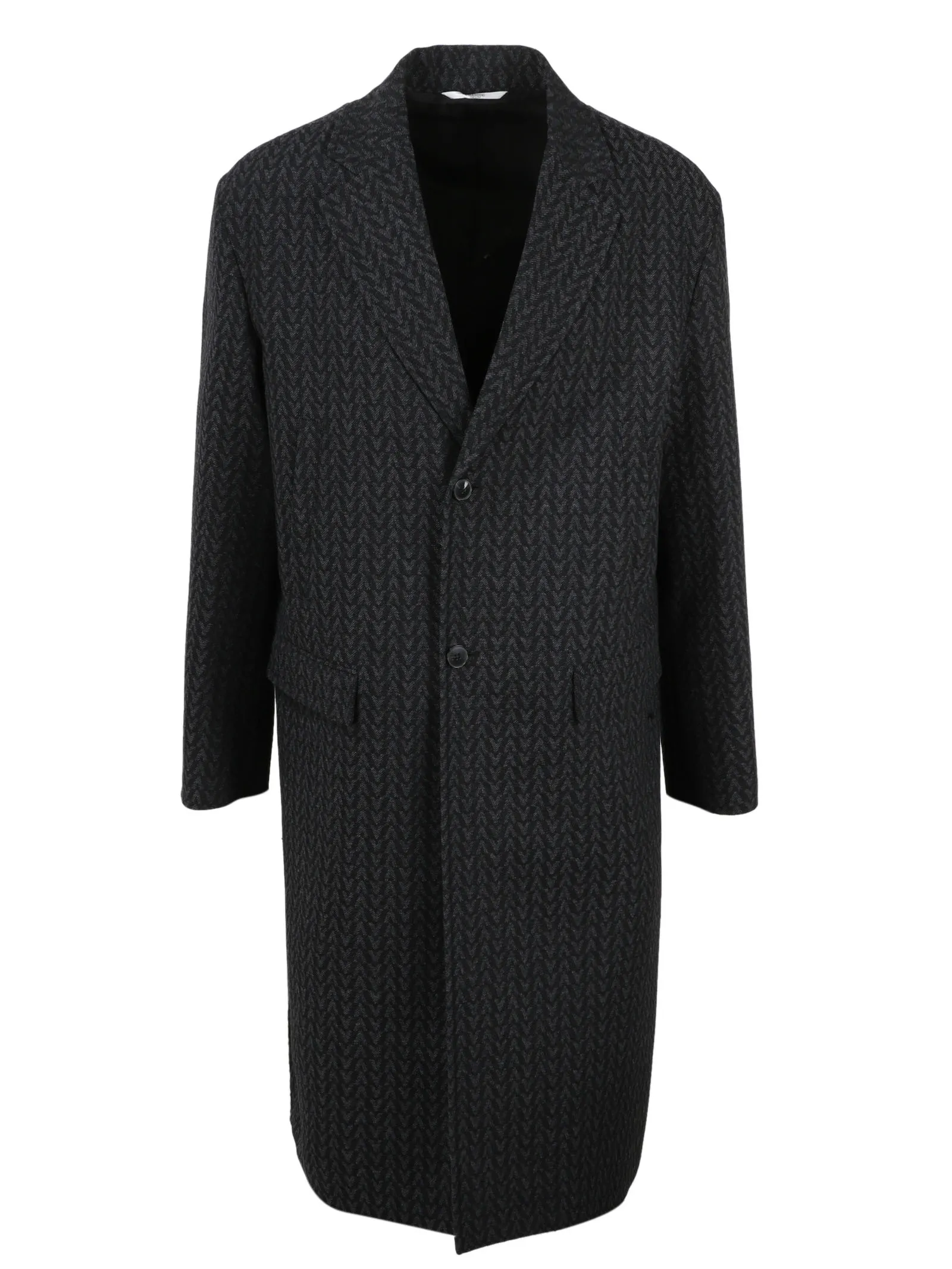 Valentino Optical Motif Single-Breasted Coat