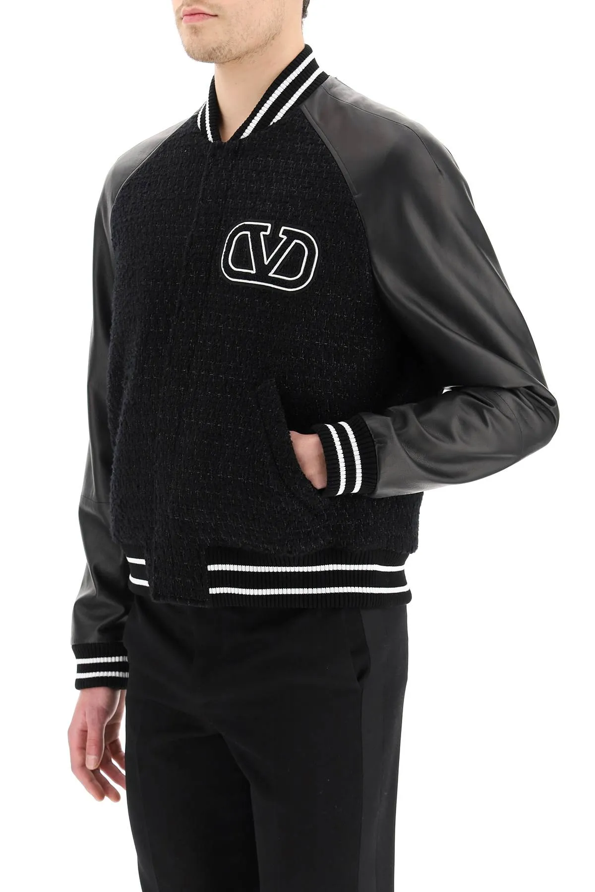 Valentino VLogo Long-Sleeved Bomber Jacket