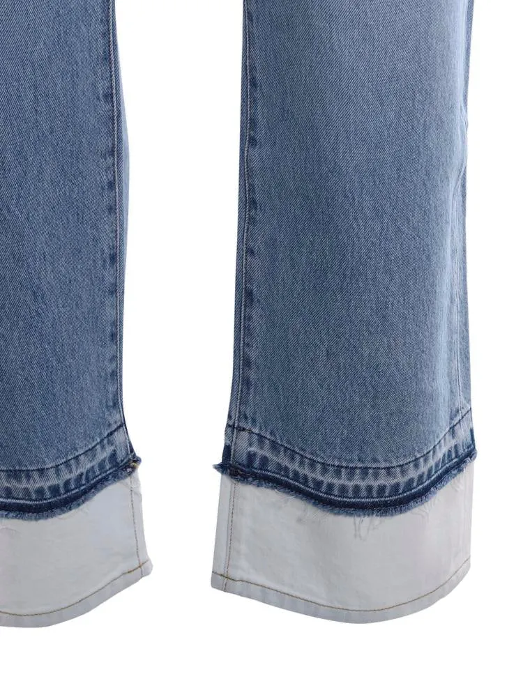 Valentino VLogo Patch Straight Leg Jeans