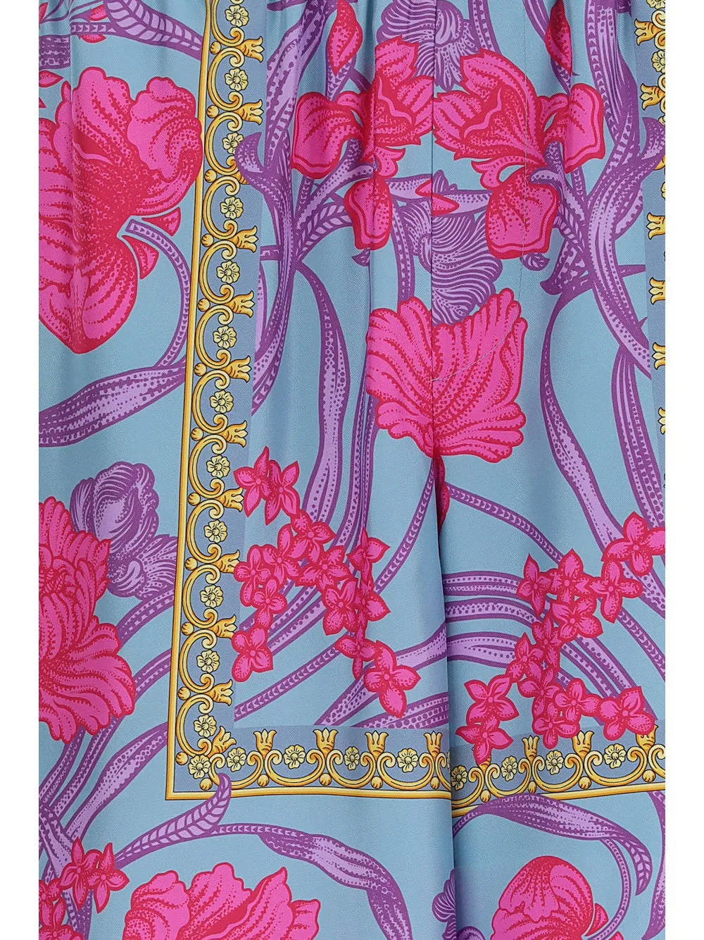 Versace Acid Bouquet Pattern Straight Leg Shorts