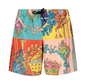 Versace Allover Graphic Printed Drawstring Swim Shorts
