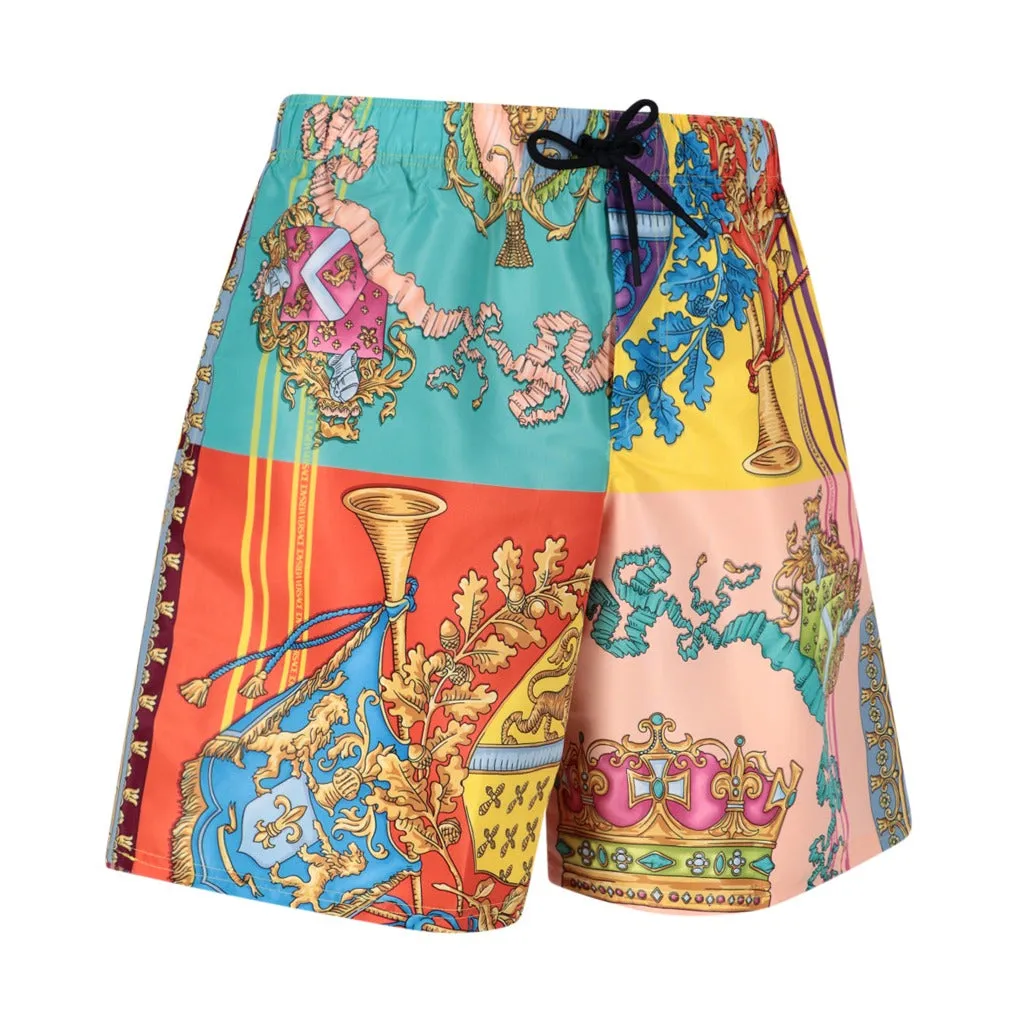 Versace Allover Graphic Printed Drawstring Swim Shorts