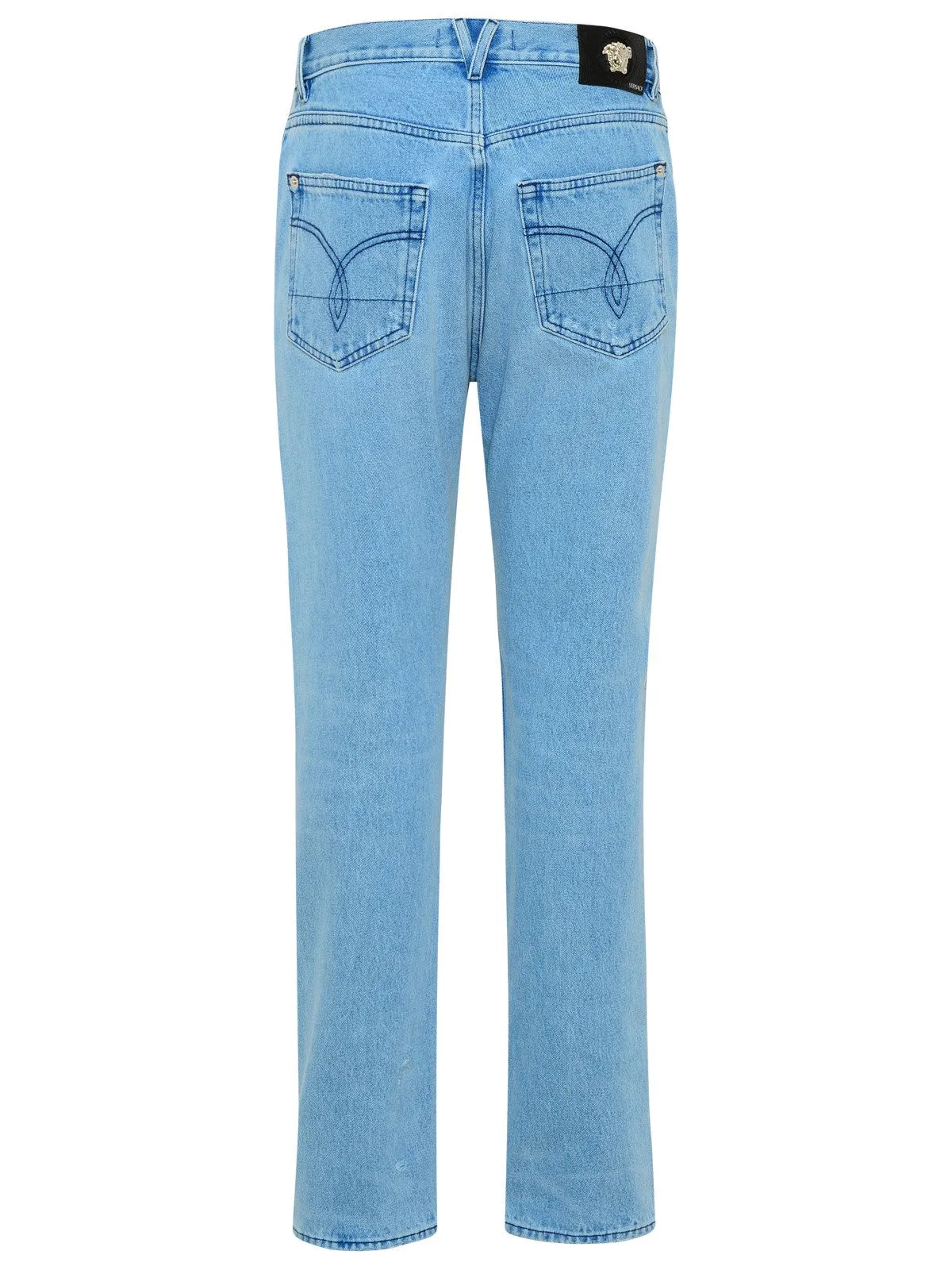 Versace Distressed Straight Leg Jeans