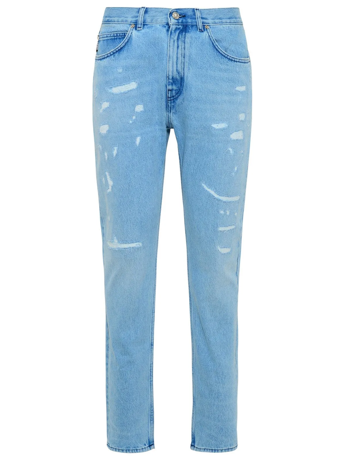 Versace Distressed Straight Leg Jeans
