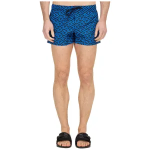 Versace Greca Logo Printed Drawstring Swim Shorts