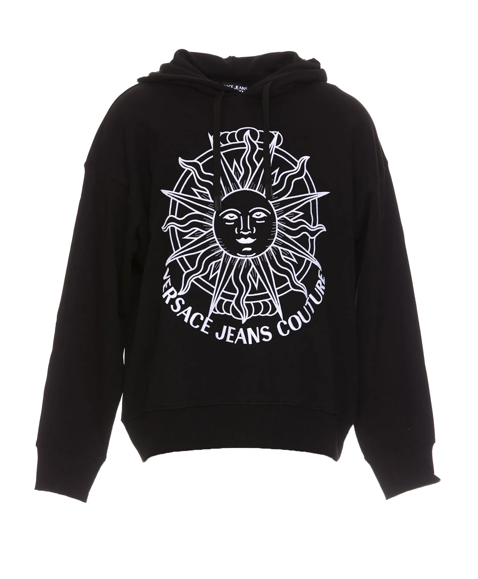 Versace Jeans Couture Garland Sun Embroidered Drawstring Hoodie